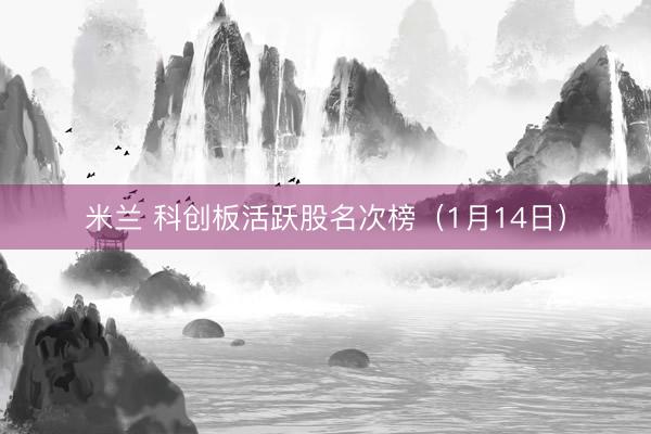 米兰 科创板活跃股名次榜（1月14日）