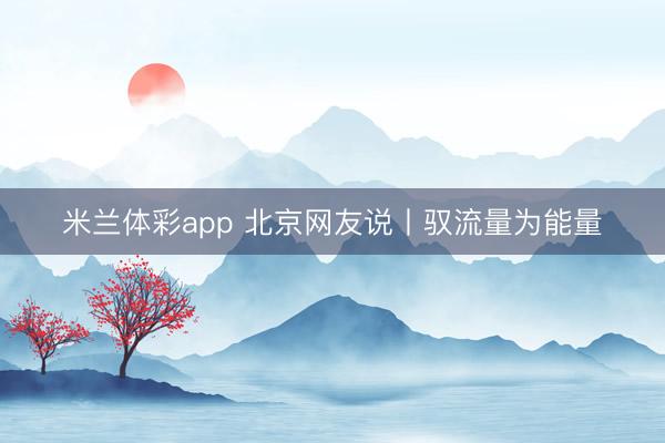 米兰体彩app 北京网友说丨驭流量为能量